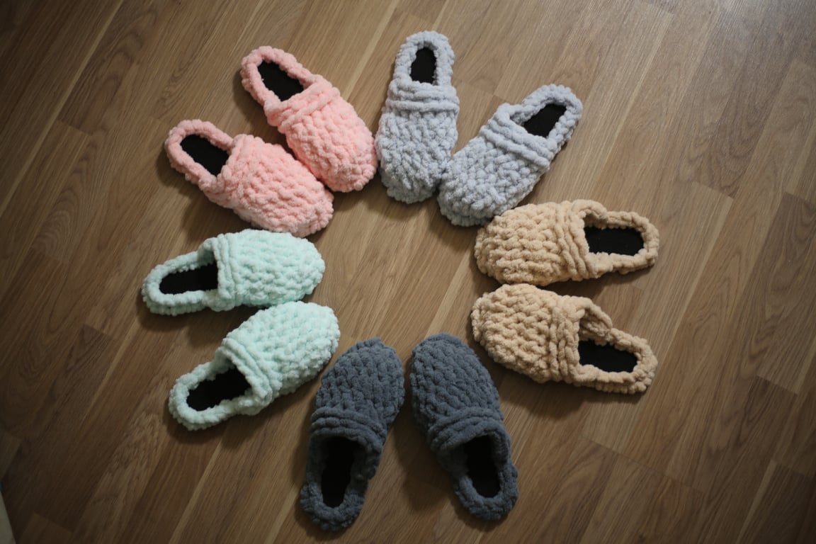 Handmade, Knitting bhouse slippers, House slippers, Women house slippers